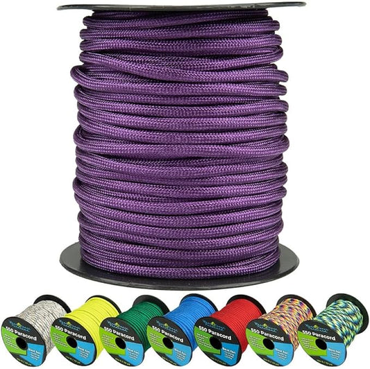 West Coast Paracord 550lb Paracord Spools – 7 Strand Type III Tactical Parachute Cord for Hiking, Camping, and Fishing – Acid Purple (1,000 ft)