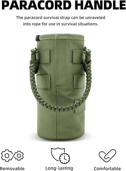 Water Bottle Holder Bag with Molle Strap - Water Bottle Carrier Pouch for Walking, Gym, Camping, Fishing, Hunting 32oz, 64oz, 128oz One Gallon Tactical Carrier Holder