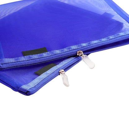 Clear Cosmetic Bags Zip Makeup Mesh Bags Pencil Case Pouch Travel Toiletry Kit Set Storage Case (Dark Blue)