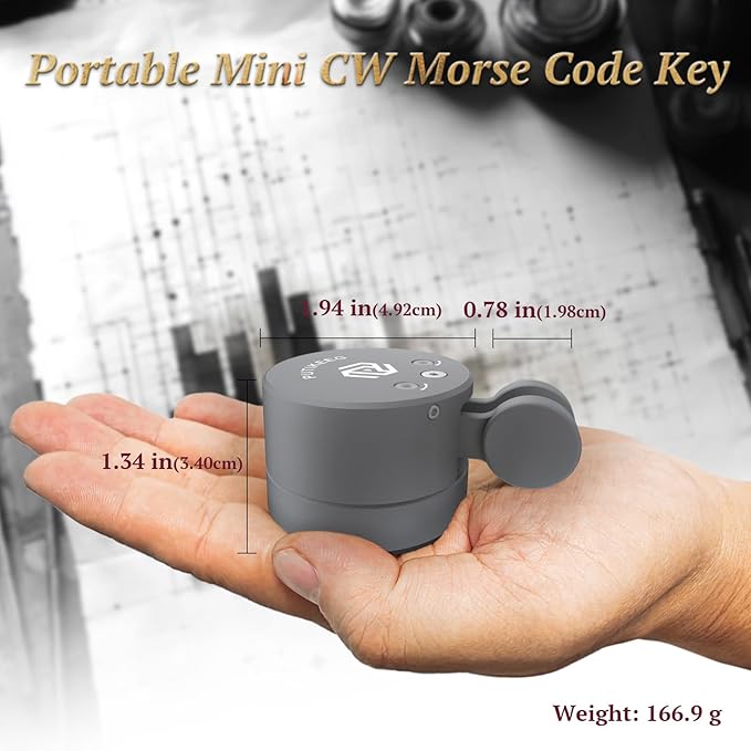 Putikeeg Mini Morse Code Key - CW Dual Paddle with Magnetic Base, Magnetic Return Paddles Morse Lambic Key for Amateur Ham Radio (Grey)