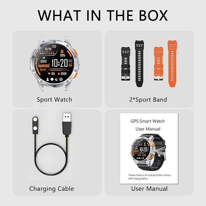Military Smart Watch for Men & Women, 1.43" AMOLED Smartwatch with 100+ Sport Modes,Heart Rate Monitor, Compass, Flashlight, GPS, Compatible iOS & Android (Silver)