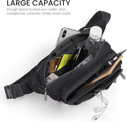 CXWMZY Fanny Packs For Women & Men Waist Pack Hip Bum Bag with Multi-Pockets Large Capacity Waterproof Casual Bum Bag for Disney Traveling Casual Cycling Running Hiking