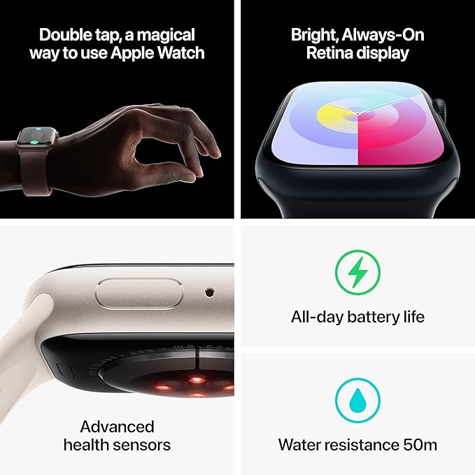 Apple Watch Series 9 [GPS, 45mm] - (PRODUCT)RED Aluminum Case with (PRODUCT)RED Sport Band, M/L (Renewed)