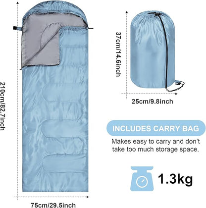 Tudomro 2 Pcs Camping Sleeping Bag for Adults, Lightweight Packable Waterproof Camping Gear Equipment to Keep Warm for Spring Summer Fall Indoor Outdoor Backpacking Hiking Travel
