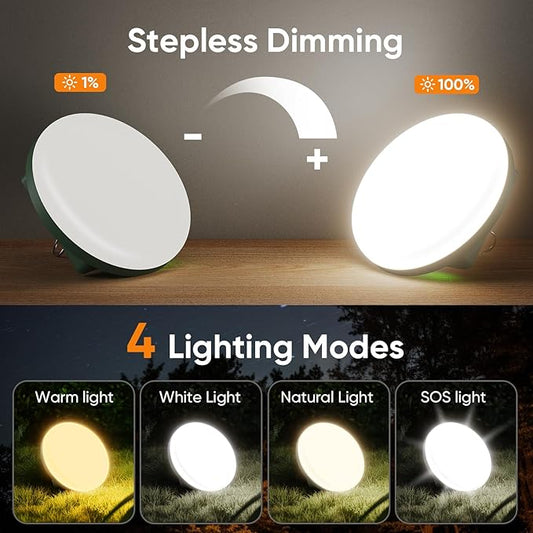 Eventek Camping Lantern 12000mAh, 4000LM Ultra Bright LED Camping Lights with 4 Modes & Magnetic, IPX5 Waterproof Rechargeable Lantern for Power Outages, Tent, Hiking, Emergency