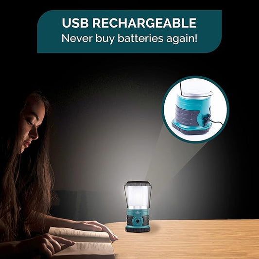 Blazin' Sun Rechargeable LED Lantern 1500 Lumen | Portable Camping Lantern | Hurricane, Emergency, Storm, Power Outage Light | 4 Modes | Runs Up to 25 Hours