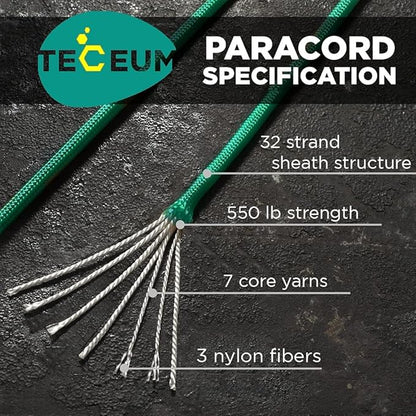 TECEUM Heavy Duty Rope 1000 – 1000ft / 200ft / 100ft / 50ft – 40+ Colors – Utility Rope for Survival & Camping Gear – Nylon String, Camping Rope, para Cord, Utility Nylon Rope, Tent Cord