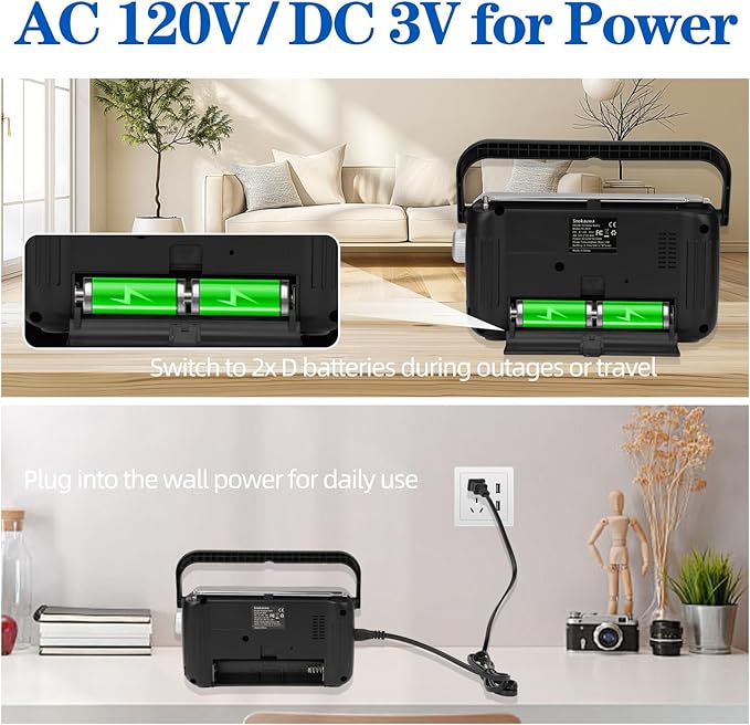 AM FM Radio Portable-Transistor Radio,Battery Powered or Mains Operated,Suitable for Home and Outdoor use,with Robust Reception and Built in Speaker,Ideal as a Small Gift for The Elderly