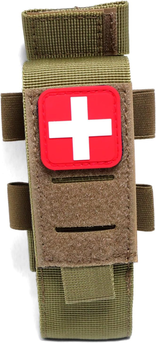 Laser Cut Molle Tourniquet Holder Pouch Tactical First Aid Kit Trauma Medical Shear Pouch Pen&Flashlight Holder IFAK TP Duty Belt Loop