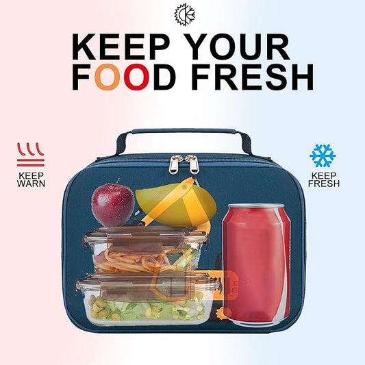 LOIDOU Lunch Box Kids Boys Insulated Lunch Bag Thermal Meal Tote Truck Reusable Lunch Pail Bags for School Travel