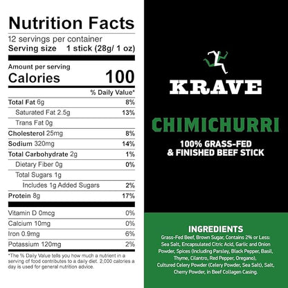 Krave, Beef Sticks (1 Ounce Sticks, Pack of 10) - 100% Grass Fed Beef, 100 Calories Per Stick, Good Source of Protein (10 Pack, Variety)