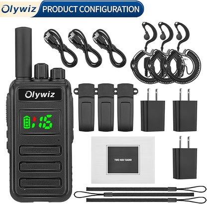 HTD 825 Long Range Two Way Radio - Waterproof Rechargeable Walkie Talkies- Premium Communication Devices with VOX Function 3 Pack for Outdoor Adventures Camping Cruises for Adults