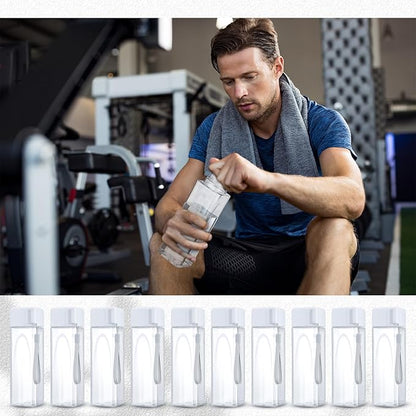 Mifoci 30 Pcs Water Bottle Bulk 17 oz Plastic Sports Water Bottles for Kids Adults Reusable Leak Proof Portable Drink Container Large for School Classroom Travel Camping Fitness Office(White)