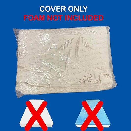 FoamRush 6" Bunk (28" x 75") Soft, Fitted, Zippered Mattress Cover Replacement, Premium Cotton, Waterproof, Non Skid Bottom, Mattress Pad Cover, Mattress Not Included