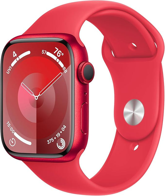 Apple Watch Series 9 [GPS, 45mm] - (PRODUCT)RED Aluminum Case with (PRODUCT)RED Sport Band, M/L (Renewed)