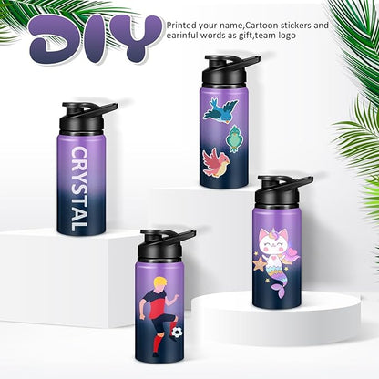 10 Pcs Reusable Aluminum Water Bottles Bulk Multicolor Outdoor Sports Water Bottles for Travel Gym Cycling Camping, Snap Lid