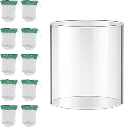 10 Pcs Propane Lantern Mantles with Lantern Globe Replacement Glass - Glass Globe Compatible with Coleman Fueled Lanterns, Propane Lantern Mantles Replacement Suitable for Outdoor Camping Lantern