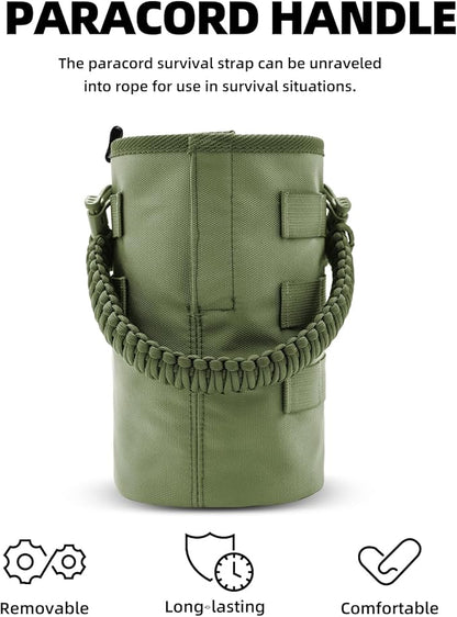 Water Bottle Holder Bag with Molle Strap - Water Bottle Carrier Pouch for Walking, Gym, Camping, Fishing, Hunting 32oz, 64oz, 128oz One Gallon Tactical Carrier Holder