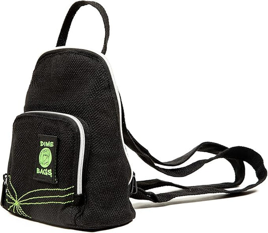 DIME BAGS - Club Backpack - Stylish Mini Backpack with (Hemp Material, Black)
