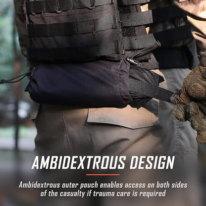 WYNEX Tactical First Aid Drop Dump Pouch, Medical Trauma Roll Up Drop Pouch EMT IFAK Sub Abdominal Carrying Bag with Hook-N-Loop for Chest Rig Vest