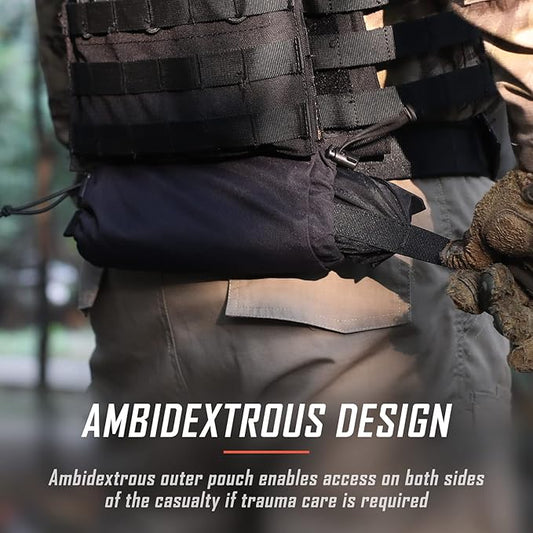 WYNEX Tactical First Aid Drop Dump Pouch, Medical Trauma Roll Up Drop Pouch EMT IFAK Sub Abdominal Carrying Bag with Hook-N-Loop for Chest Rig Vest