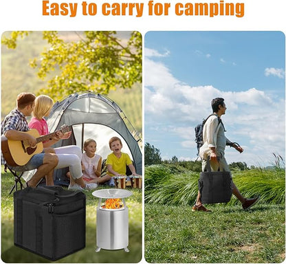 12'' Fire Pit Bag for Solo Stove Mesa XL & Accessories, Carry Bag for Solo Stove Mesa XL & Heat Deflector, Portable Fire Pit Storage Case for Travel & Camping,3-Layer 600D Oxford Cloth,Waterproof