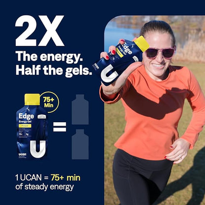 UCAN Edge Energy Gel Shots, Pineapple (12, 1.87 Ounce Packets) for Running, Training, Workouts, Fitness, Cycling, Crossfit | Sugar-Free, Vegan, & Keto Friendly Energy Supplement