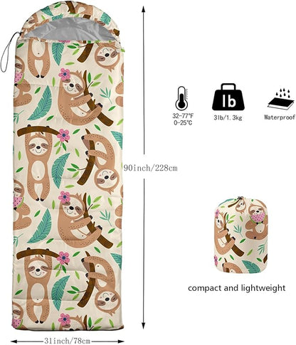 QOOMO Camping Sleeping Bags,3 Season Warm & Cool Weather,Lightweight,Waterproof Sleeping Bags for Adults & Kids,Traveling,and Outdoors,Camping Gear Equipment