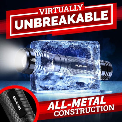 GearLight S2500 LED Flashlight - Extremely Bright, Powerful Tactical Flashlights with High Lumens for Camping, Emergency & Everyday Use