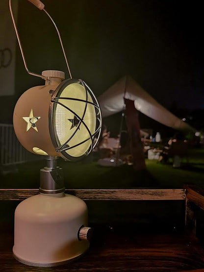 LED Camping Lantern - Battery Powered, Rechargeable Vintage Railroad Lamp, Decorative