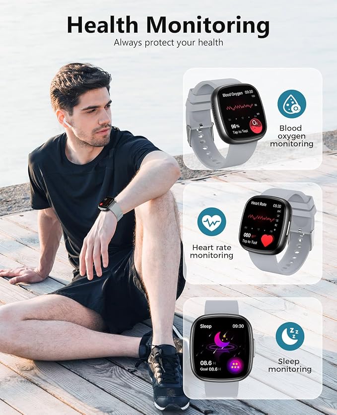 Smart Watch for Men Women, 24/7 Heart Rate/Spo2/HRV Monitor,1.72" Super Retina HD Display Fitness Watch with Sleep Monitor,135 Sports Modes Fitness Tracker, IP68 Waterproof Compatible Android and iOS