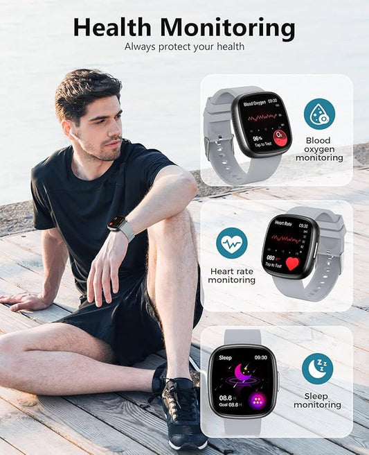 Smart Watch for Men Women, 24/7 Heart Rate/Spo2/HRV Monitor,1.72" Super Retina HD Display Fitness Watch with Sleep Monitor,135 Sports Modes Fitness Tracker, IP68 Waterproof Compatible Android and iOS
