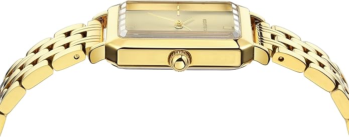 Roberto Marino RM1982 Women’s Luxury Watch Rectangular Gold – Japanese Quartz Movement, Vintage Stainless Steel Design, Silver Dial, Elegant Dress Timepiece, 3ATM Water Resistant – Reloj para Mujer