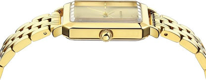 Roberto Marino RM1982 Women’s Luxury Watch Rectangular Gold – Japanese Quartz Movement, Vintage Stainless Steel Design, Silver Dial, Elegant Dress Timepiece, 3ATM Water Resistant – Reloj para Mujer