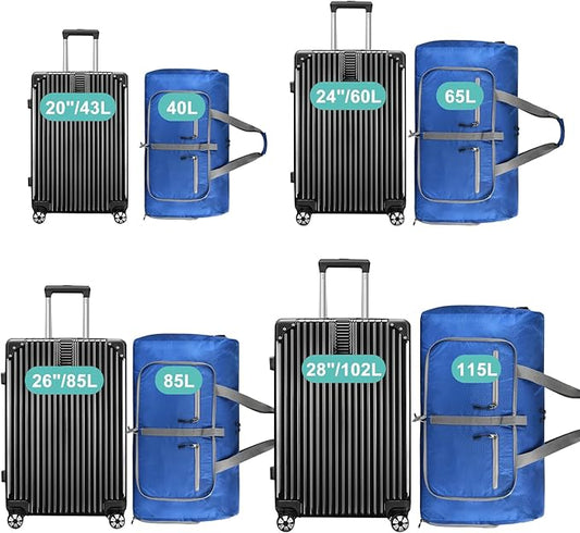 Dimayar Travel Duffle Bag for Men Women - Foldable Duffel Bag with Shoes Compartment - Overnight Bags Waterproof & Tear Resistant(85L,Navy Blue)