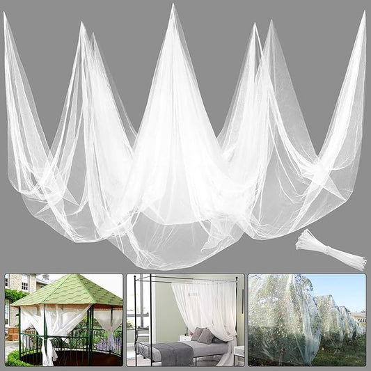 Unves Mosquito Netting, 33 x 10 Ft Mosquito Net for Patio, Breathable Insect Pest Barrier Bird Netting Mesh for Garden Protect Vegetables Fruits from Birds Bugs, Soft Hexagonal Mesh, White
