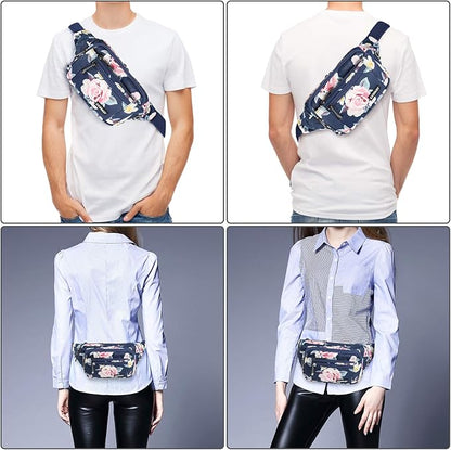CXWMZY Fanny Packs For Women & Men Waist Pack Hip Bum Bag with Multi-Pockets Large Capacity Waterproof Casual Bum Bag for Disney Traveling Casual Cycling Running Hiking