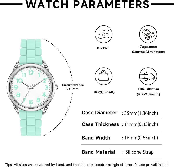35MM Women's Watch Big Face Easy Reader Water Proof