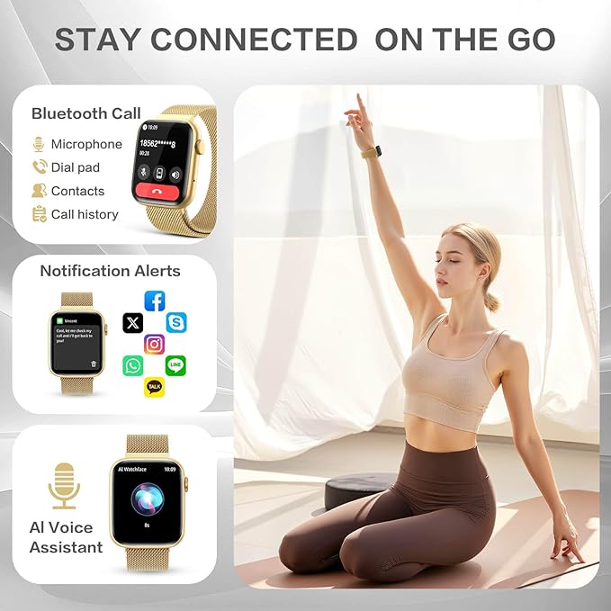 2025 Smart Watches for Women Men Blood Pressure, 1.9"AMOLED Display,AI Watch Face/Da GPT AI/AI Voice, 24/7 Heart Rate Stress Sleep Monitor, IP68 Waterproof, 123 Sports Fitness Tracker for Android iOS
