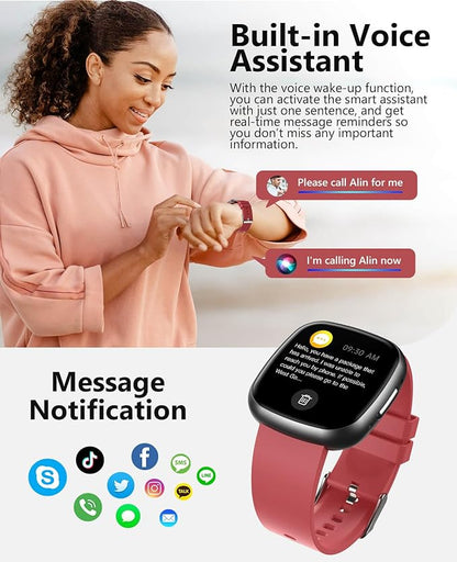 Smart Watch for Women Men,1.72" Super Retina HD Display Fitness Tracker, Heart Rate, Blood Oxygen, Sleep, Pressure Monitor, 135 Sports Modes, Waterproof Square Watch, Compatible with Android and iOS