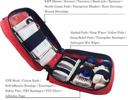 EMT Pouch MOLLE Ifak Pouch Tactical MOLLE Medical First Aid Kit Utility Pouch Carlebben (with Medical Supplies Red)