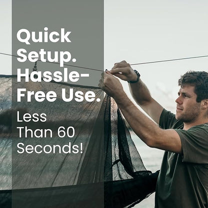 Bug Net - Eco Conscious. Compact, Light Weight Portable, Camping, Travel and Hiking, Mosquito Net, Hammock Bug Net