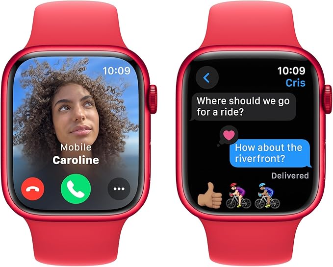 Apple Watch Series 9 [GPS, 45mm] - (PRODUCT)RED Aluminum Case with (PRODUCT)RED Sport Band, M/L (Renewed)
