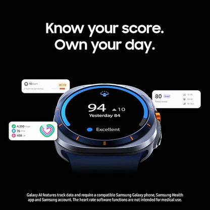 Samsung Galaxy Watch Ultra (2025) 47mm LTE Smartwatch, Titanium Casing, Advanced Sleep Coaching, Running Coach, Energy Score, Heart Rate Tracking, GPS, Titanium Blue [US Version, 2 Yr Warranty]