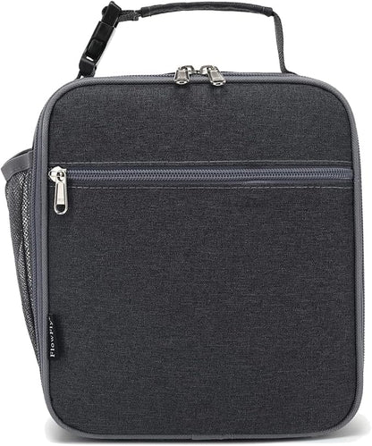 FlowFly Kids Lunch box Insulated Soft Bag Mini Cooler Back to School Thermal Meal Tote Kit for Girls, Boys, Dark