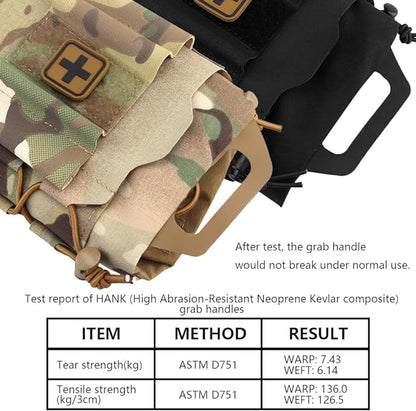 SABADO Rapid Deploy IFAK Pouch First Aid Kits Pack Tactical Two-piece System Medical Supply Holder Roll Carrier Hypalon Handle Outdoor Sport Hunting Bag Laminated Matting Fabric
