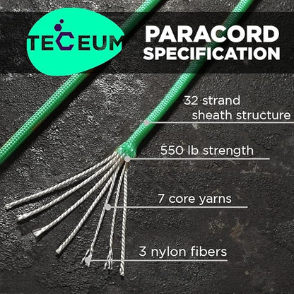 TECEUM Heavy Duty Rope 1000 – 1000ft / 200ft / 100ft / 50ft – 40+ Colors – Utility Rope for Survival & Camping Gear – Nylon String, Camping Rope, para Cord, Utility Nylon Rope, Tent Cord