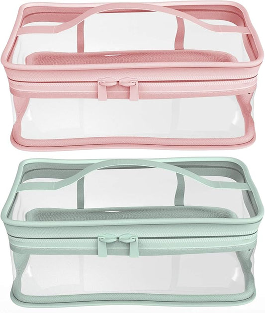 Makeup Bag Zipper Waterproof Portable Travel Storage Pouch 2 Pcs
