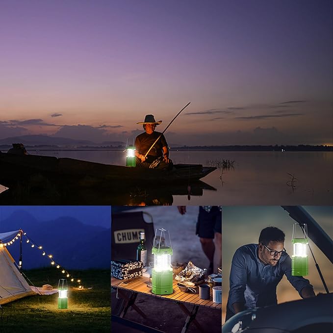 3000 Large Capacity Hand Crank Solar Camping Lantern, Portable Ultra Bright LED Torch, 23-26 Hours Running Time, USB Charger, Electronic Lantern for Outdoor