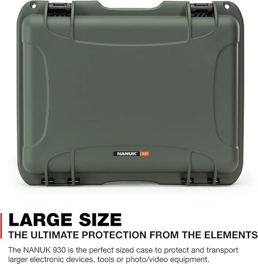 Nanuk 930 Waterproof Hard Case with Padded Dividers - Olive